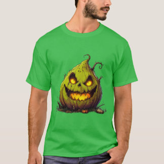 Griezelige Jack O’Lantern Pompoen met Gloeiende Og T-shirt