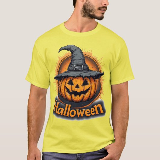 Griezelige Jack-O'-Lantern Pompoen T-shirt (Voorkant)