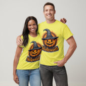 Griezelige Jack-O'-Lantern Pompoen T-shirt (Unisex)