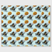 Griezelige Jack-O-Lantern Spokenhuis Halloween Cad Cadeaupapier (Vlak)