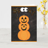 Griezelige Jack-o-Lantern Toren Halloween Kaart (Gele Bloem)