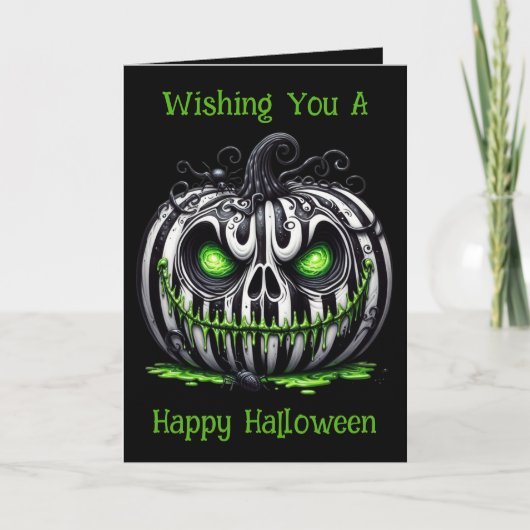 Griezelige Jack-o'Lantern Halloween Feestdagen Kaart (Voorkant)