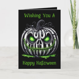 Griezelige Jack-o'Lantern Halloween Feestdagen Kaart