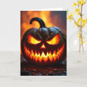 Griezelige Jack Olantern Kaart (Gele Bloem)