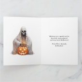 Griezelige Jack O'Lanterns Vleermuizen Geest Hallo Kaart (Binnen)