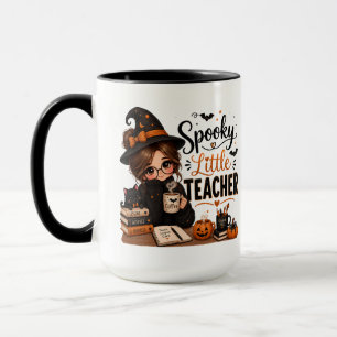 Griezelige Juf Zwarte Accent Halloween Mok