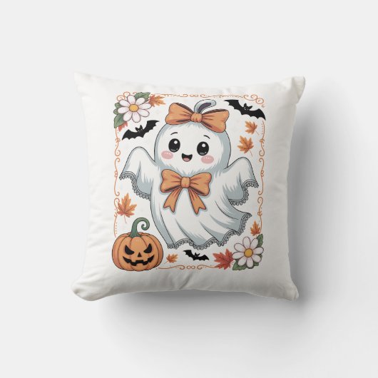 Griezelige Kant Geest Halloween Kussen (Voorkant)