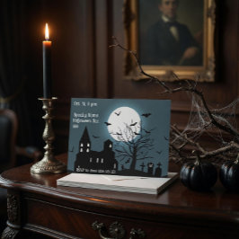 Griezelige Kasteel Halloween Feest Uitnodigingskaa Feestdagenkaart