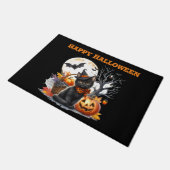 Griezelige Kat en Pompoenen Halloween Deurmat (Schuin)