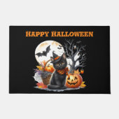 Griezelige Kat en Pompoenen Halloween Deurmat (Voorkant)