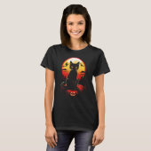 Griezelige Kat Enge Pompoen Halloween T-shirt (Voorkant volledig)