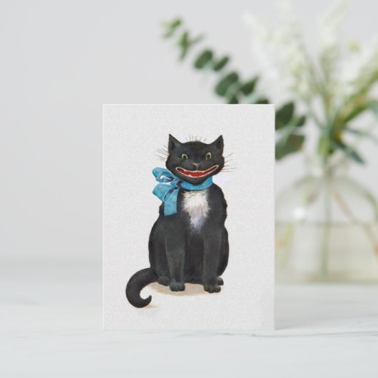 griezelige kat feestdagenkaart (Staand voorkant)