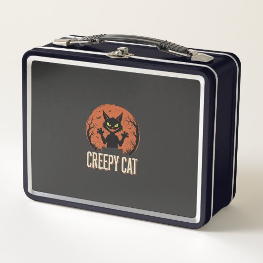 Griezelige Kat Halloween Oude Maan Grafisch (Voorkant)