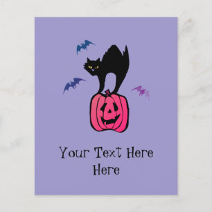 Griezelige Kat Halloween Pompoen Pop Art Flyer