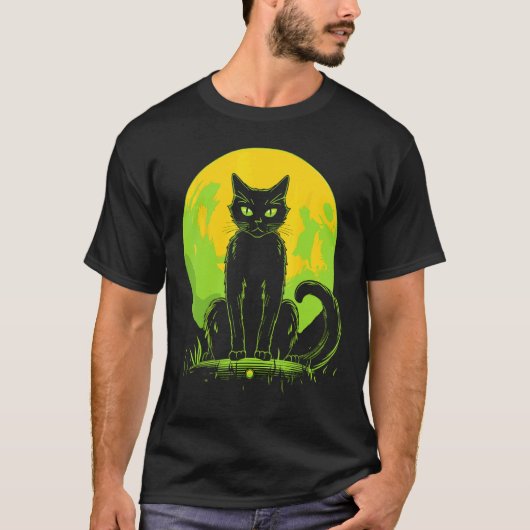 Griezelige Kat Halloween T-shirt (Voorkant)