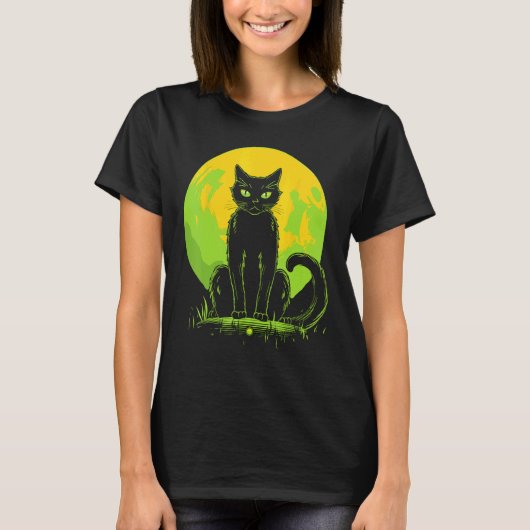 Griezelige Kat Halloween T-shirt (Voorkant)