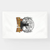 Griezelige Kat Halloween Vintage Gravure Ontwerp_1 Spandoek (Horizontaal)