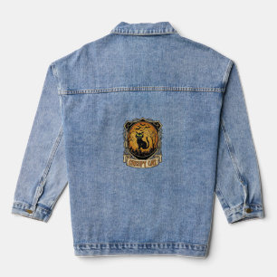 Griezelige Kat Halloween Zwarte Begraafplaats Vlee Denim Jacket