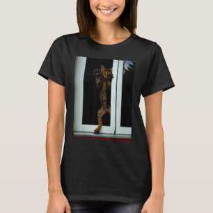 Griezelige kat kunst kitten meme t-shirt