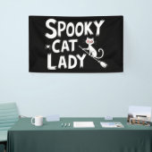 Griezelige Kat Moeder Griezelige Kat Dame Hallowee Spandoek (Beurs)