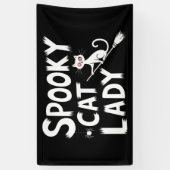 Griezelige Kat Moeder Griezelige Kat Dame Hallowee Spandoek (Verticaal)
