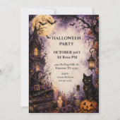 Griezelige Katten Halloween Feest  Kaart (Voorkant)