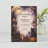 Griezelige Katten Halloween Feest  Kaart (Staand voorkant)