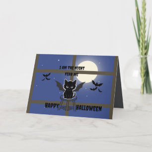 Griezelige Katten Halloween Kaart