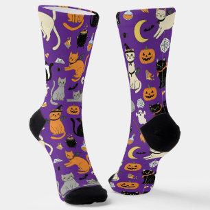 Griezelige Katten Halloween Patroon Sokken