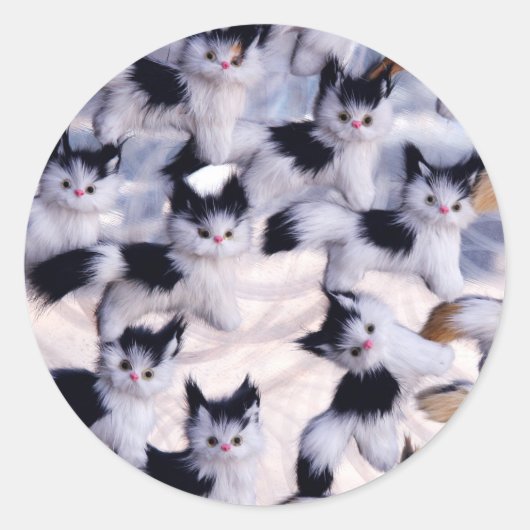 griezelige katten ronde sticker (Voorkant)