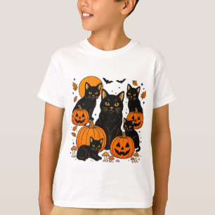 Griezelige Kattenfamilie Halloween T-shirt