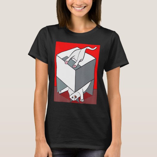 Griezelige kattenkunst kitten meme t-shirt (Voorkant)