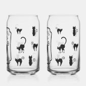 Griezelige kattenliefhebber drinkglas blikvorm glas (Achterkant)