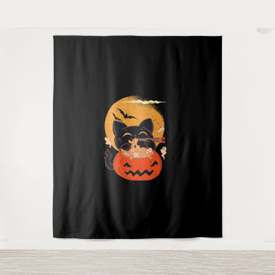 Griezelige Kawaii Kat Eating Worms Ramen Noodles H Wandkleed
