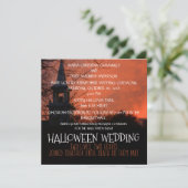 Griezelige kerk Halloween bruiloft uitnodiging (Staand voorkant)