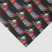 Griezelige kerst gotische schedel kous tissuepapier (Detail)