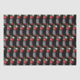 Griezelige kerst gotische schedel kous tissuepapier