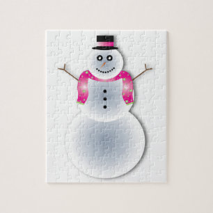 griezelige kerst-sneeuwman legpuzzel