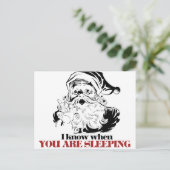  griezelige kerstman feestdagenkaart (Staand voorkant)