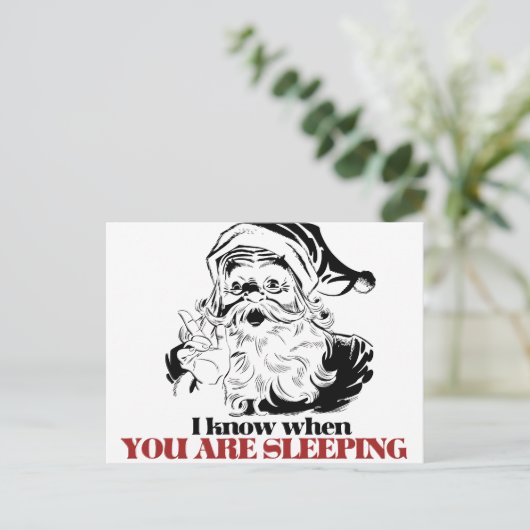  griezelige kerstman feestdagenkaart (Staand voorkant)