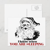  griezelige kerstman feestdagenkaart (Voorkant / Achterkant)