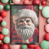 Griezelige Kerstman Je Moet Niet Huilen Grappig Feestdagenkaart