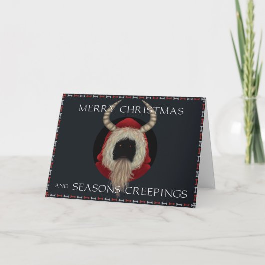Griezelige Kerstman of Kerstkaart Krampus Kaart (Voorkant)