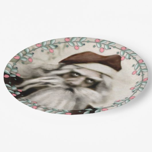 griezelige kerstman papieren bordje (Gekanteld)