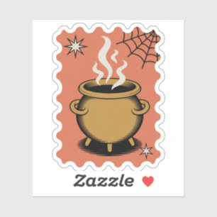 Griezelige Ketel Halloween Postzegel Sticker