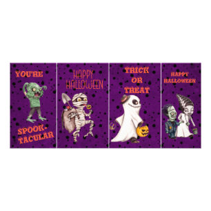 Griezelige kinder Halloween klas kaarten Reclamekaart
