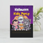 Griezelige kinderfeest uitnodiging voor Halloween (Staand voorkant)