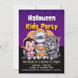 Griezelige kinderfeest uitnodiging voor Halloween