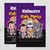 Griezelige kinderfeest uitnodiging voor Halloween (Voorkant / Achterkant)