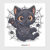 Griezelige Kitten Web Halloween Sticker (Vel)